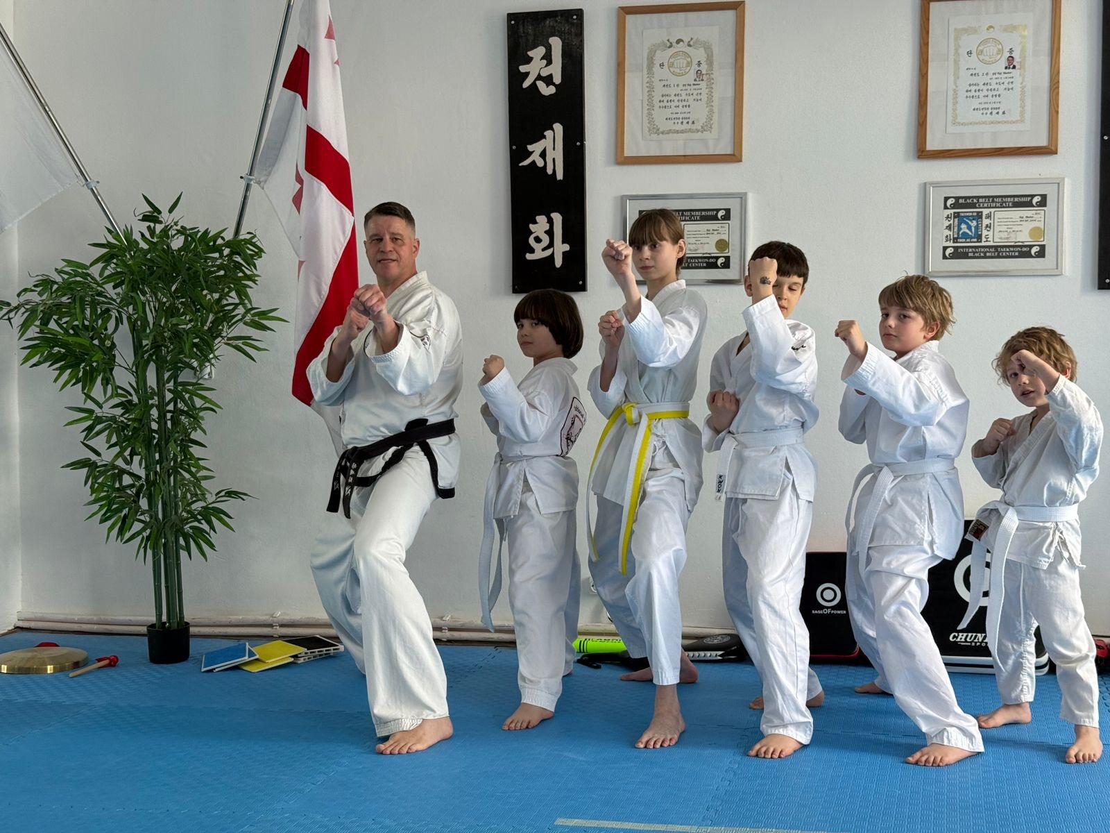 Kai Hacker training with the children's group in Kutaisi